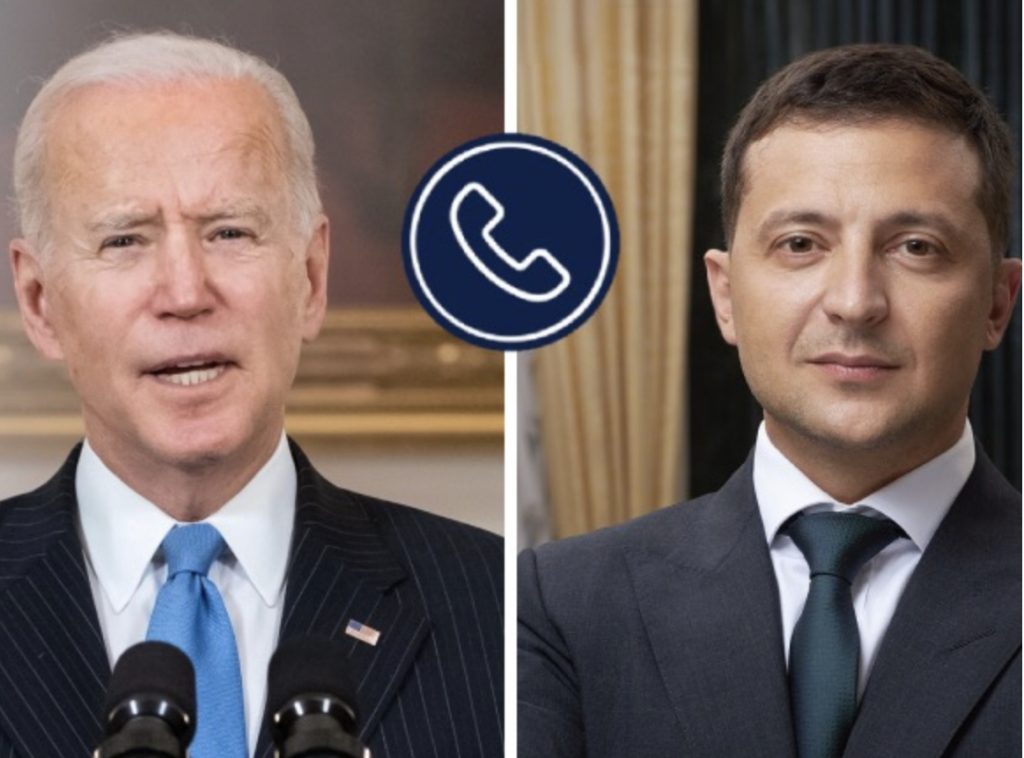 Lufta në Ukrainë, Zelenksy flet me presidentin Biden